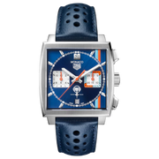 Tag Heuer Monaco Chronograph x Gulf CBL2115.FC6494 - cassa acciaio - cinturino blu - quadrante blu con cronografo e datario